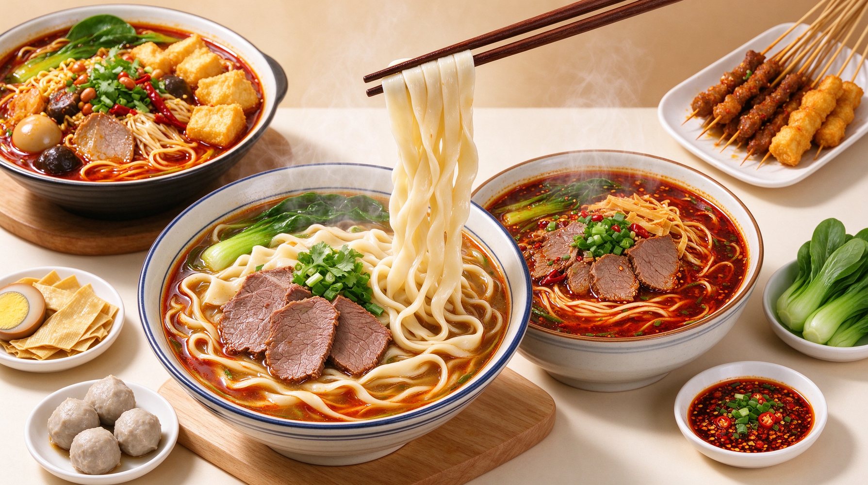 中式面食与小吃知识示意图